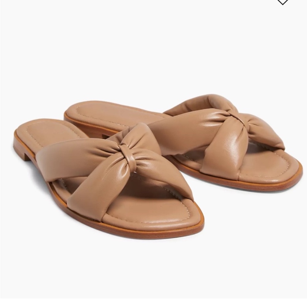 SCHUTZ Fairy puffy Tan Women's Slip-On Sandals Sz 11 leather flats